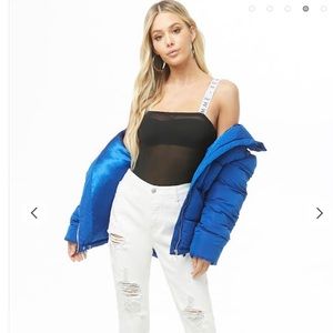 Forever 21 Black Mesh Femme Bodysuit